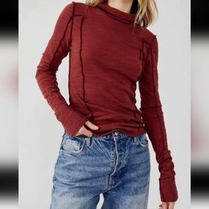 Free People rust color turtleneck